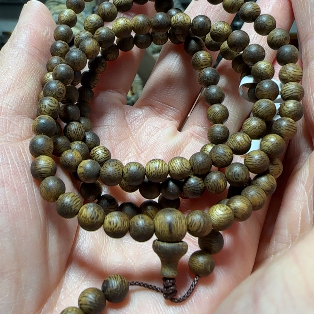 沉香手串绿奇楠沉香圆珠多圈手串9克+