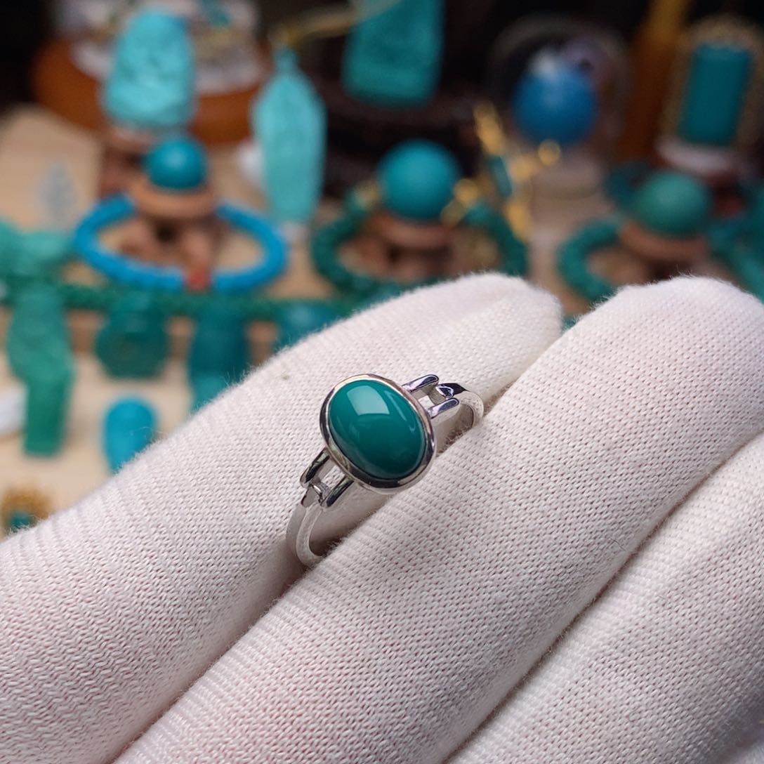 绿松石戒指银S925镶嵌福利