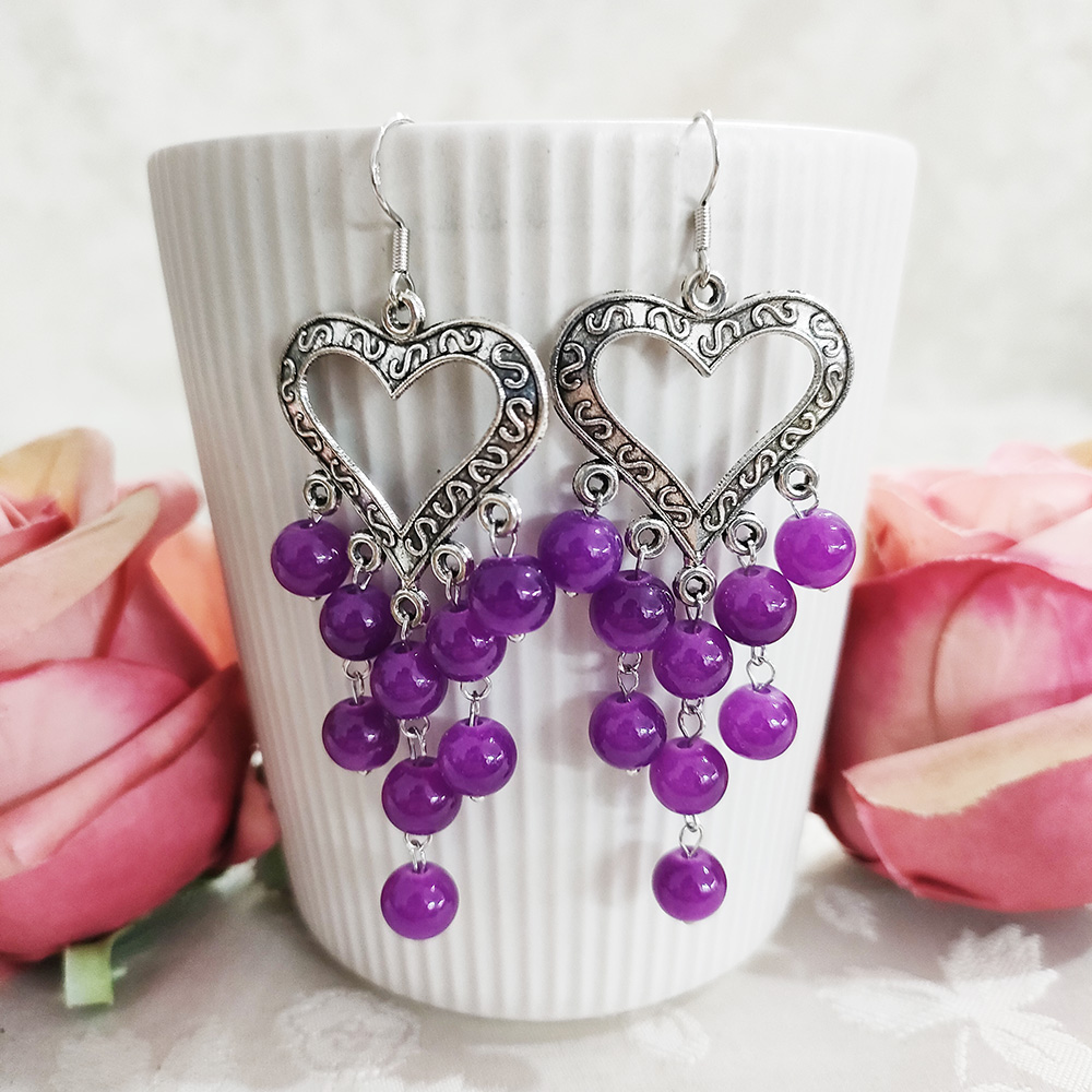 铜合金玻璃耳饰 民族风气质纯手工吊坠耳环1532