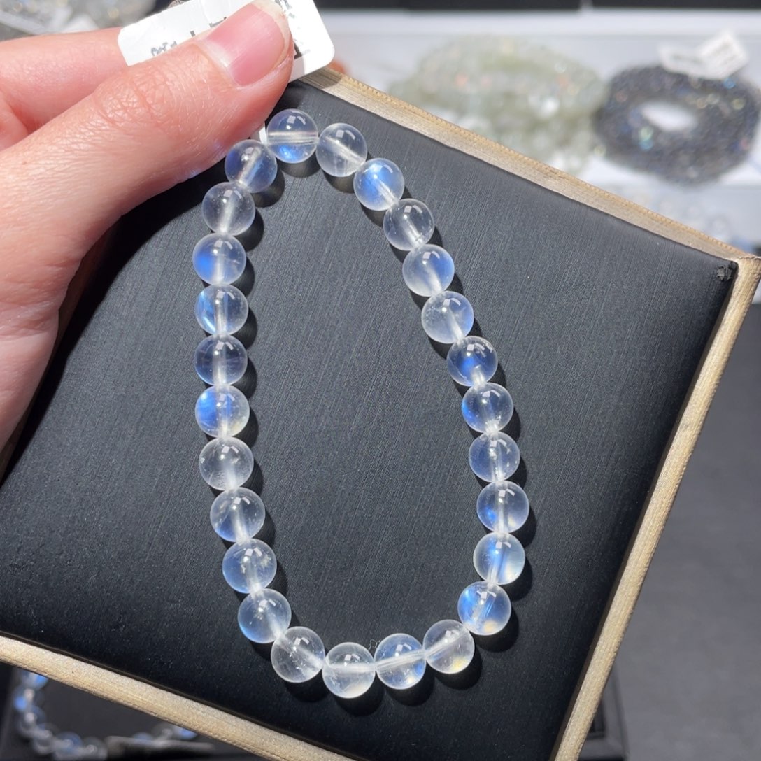 ****平长石手链未镶嵌蓝月光7m+