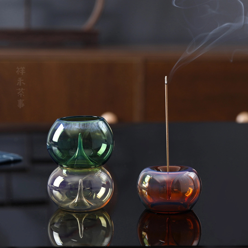创意香插家用高硼硅玻璃彩色香插玻璃杯耐热防爆耐高温