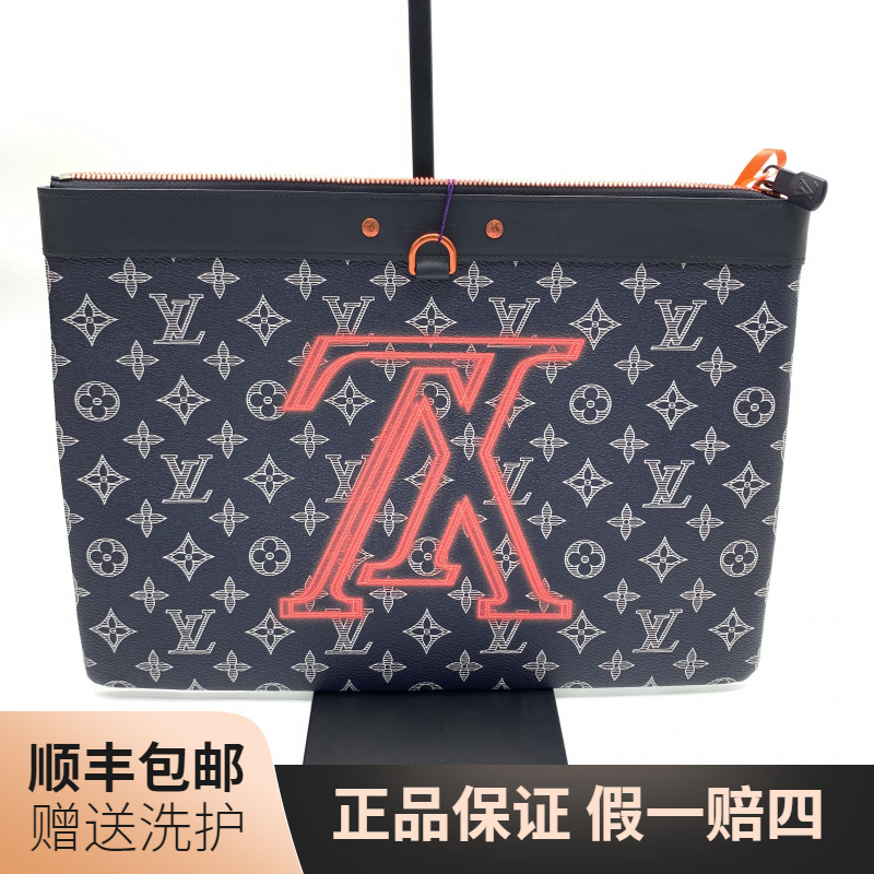 95新 LouisVuitton/路易威登 LV倒V系列手拿包/10019641男士 奢侈