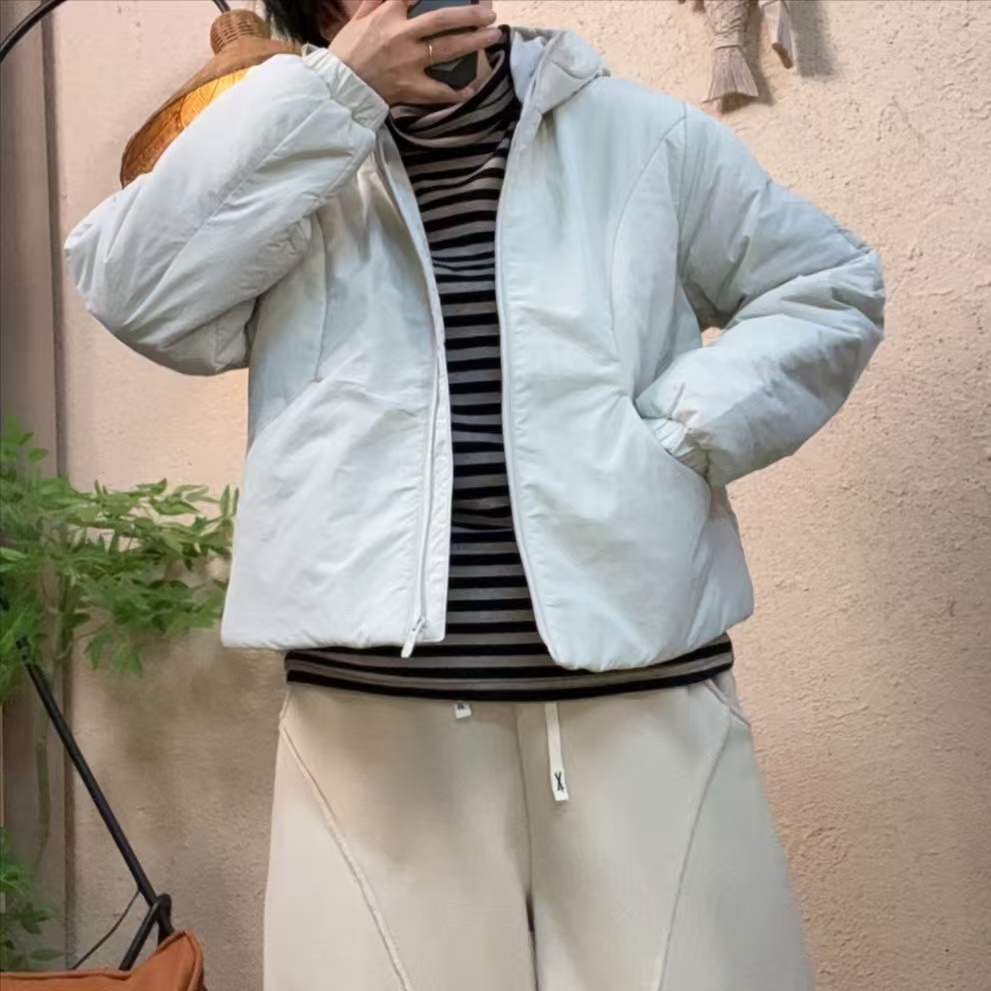 778两侧口袋百搭休闲帽棉衣外套