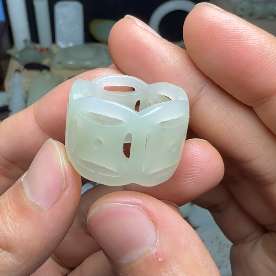 和田玉戒指未镶嵌新*