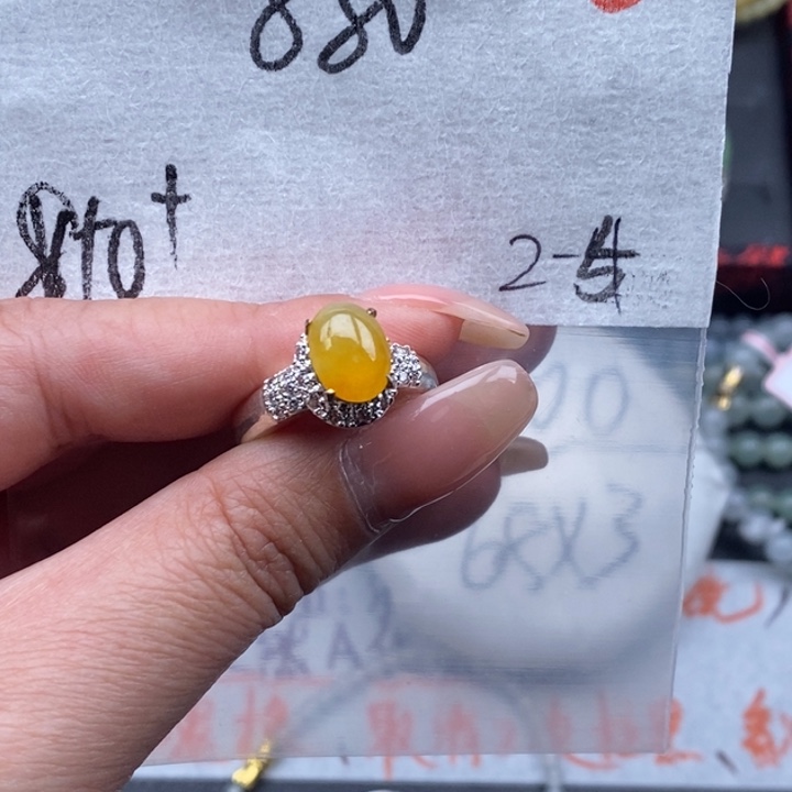 翡翠吊坠(不含链)银S925镶嵌戒指