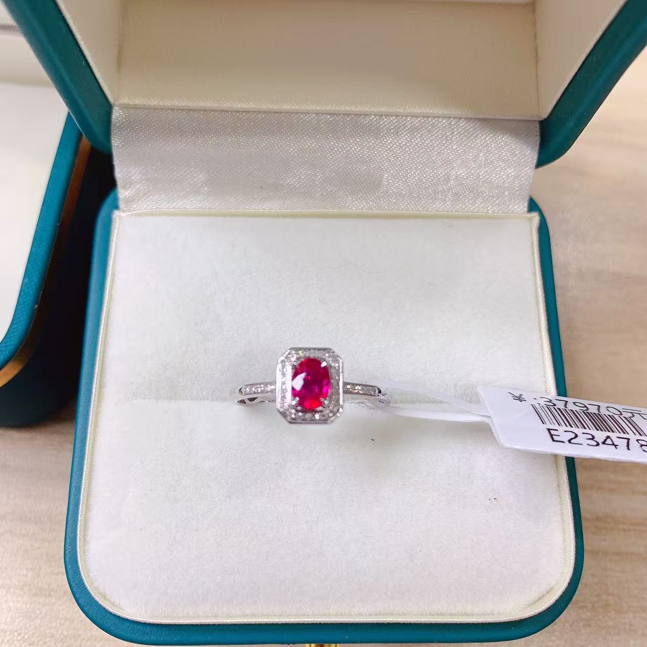 18K金红宝石戒指主石约：0.55ct，-E23478