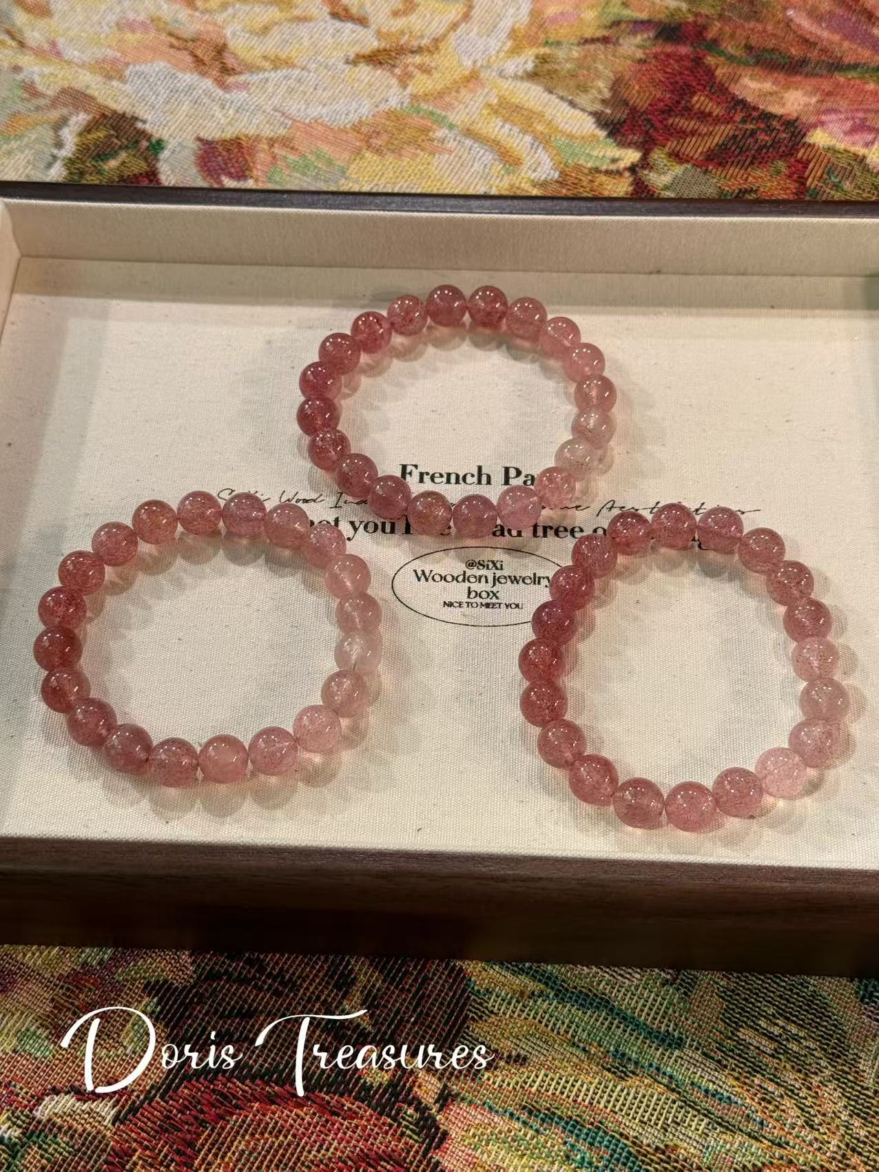 【渐变草莓晶】手链 气质多样性发颜色微差 发货件数一