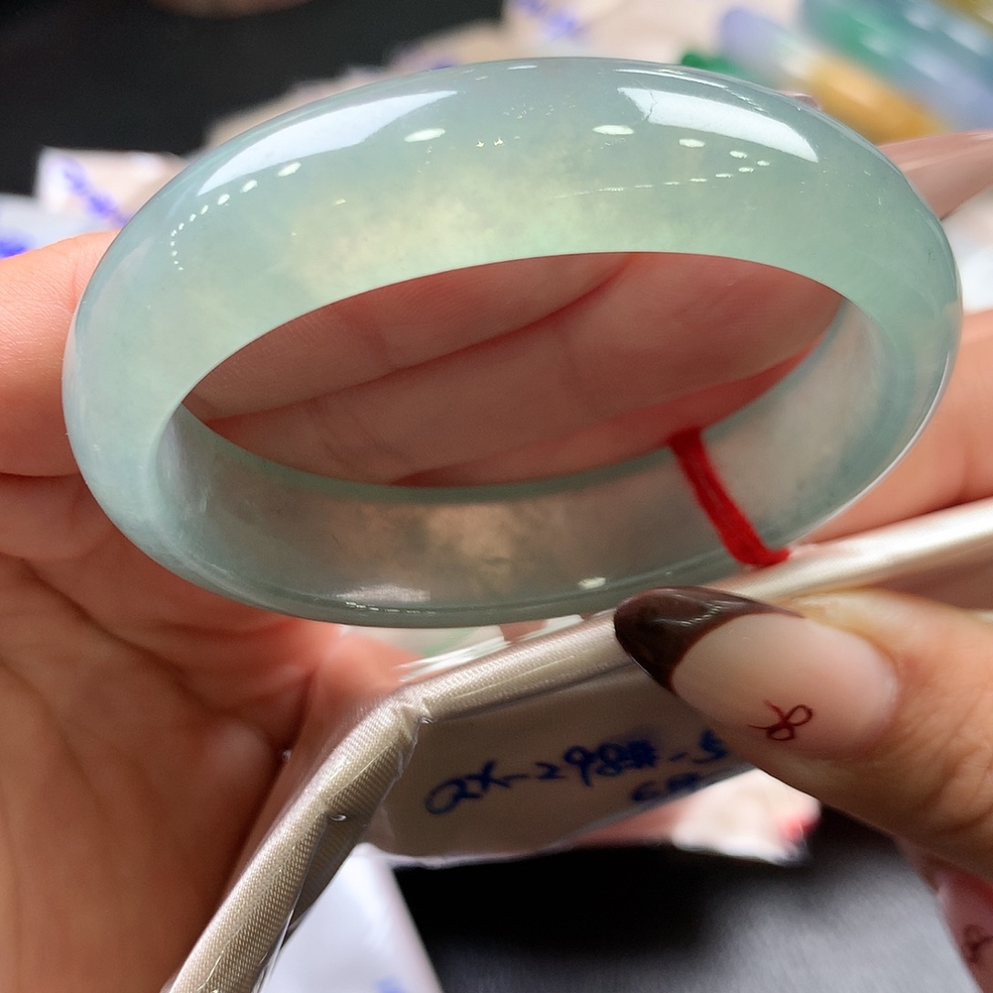 聪****翡翠未镶嵌手镯（贵妃镯）45号小高冰大强推！