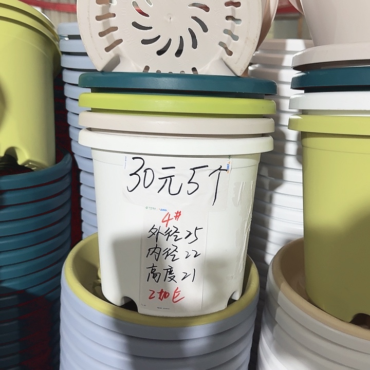 四季4#口径25带托灰白8套