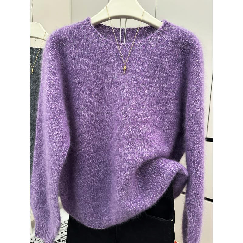【小雅】紫色《澳洲进口Tasmanian纱线》100拉绒，八股花纱羊绒衫my