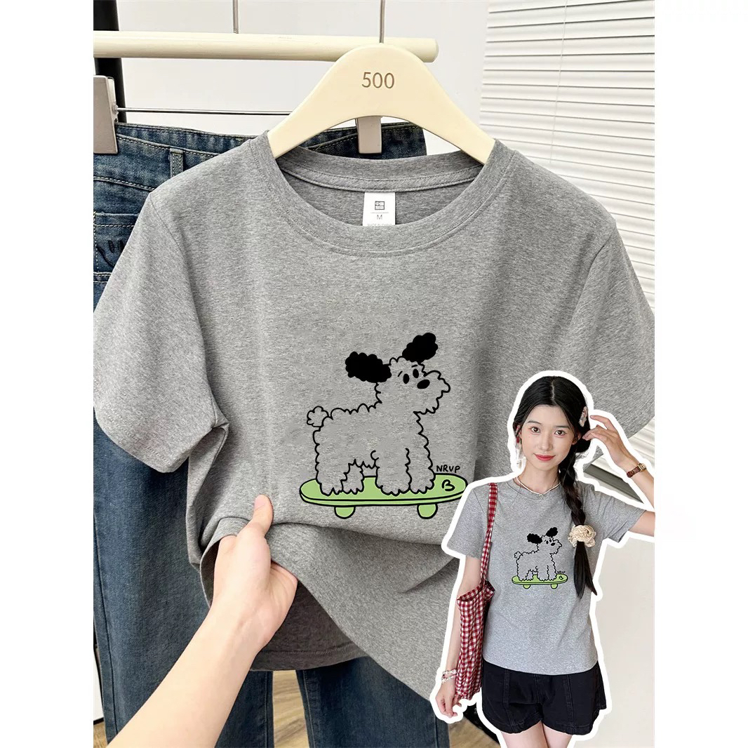 【捡漏清仓】洋气女短袖夏装卡通女装大码休闲圆领T恤时尚ins印花