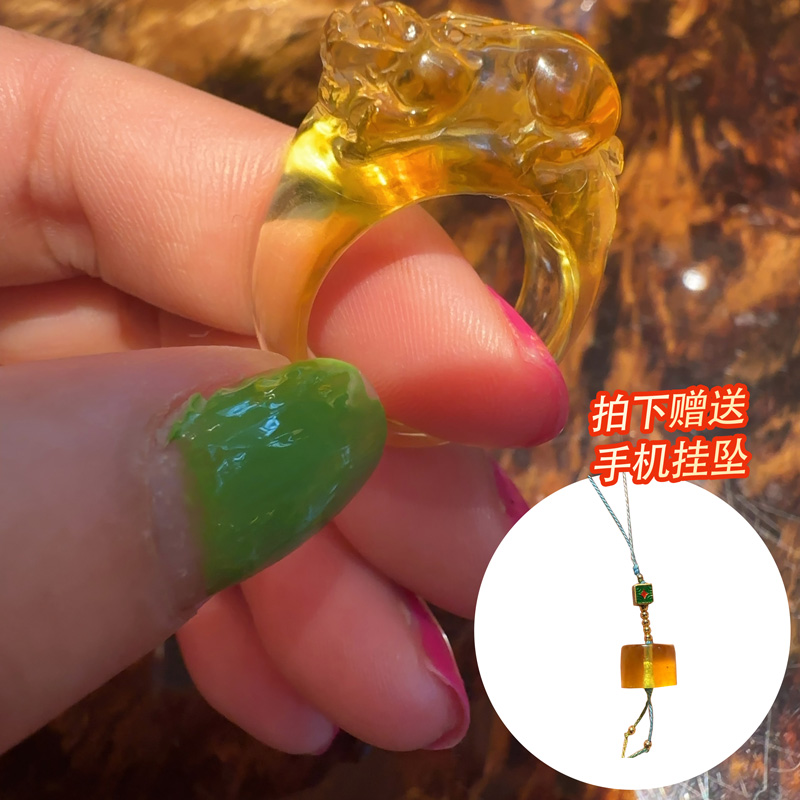 非金属树脂戒指 天然貔貅戒指气质食指戒