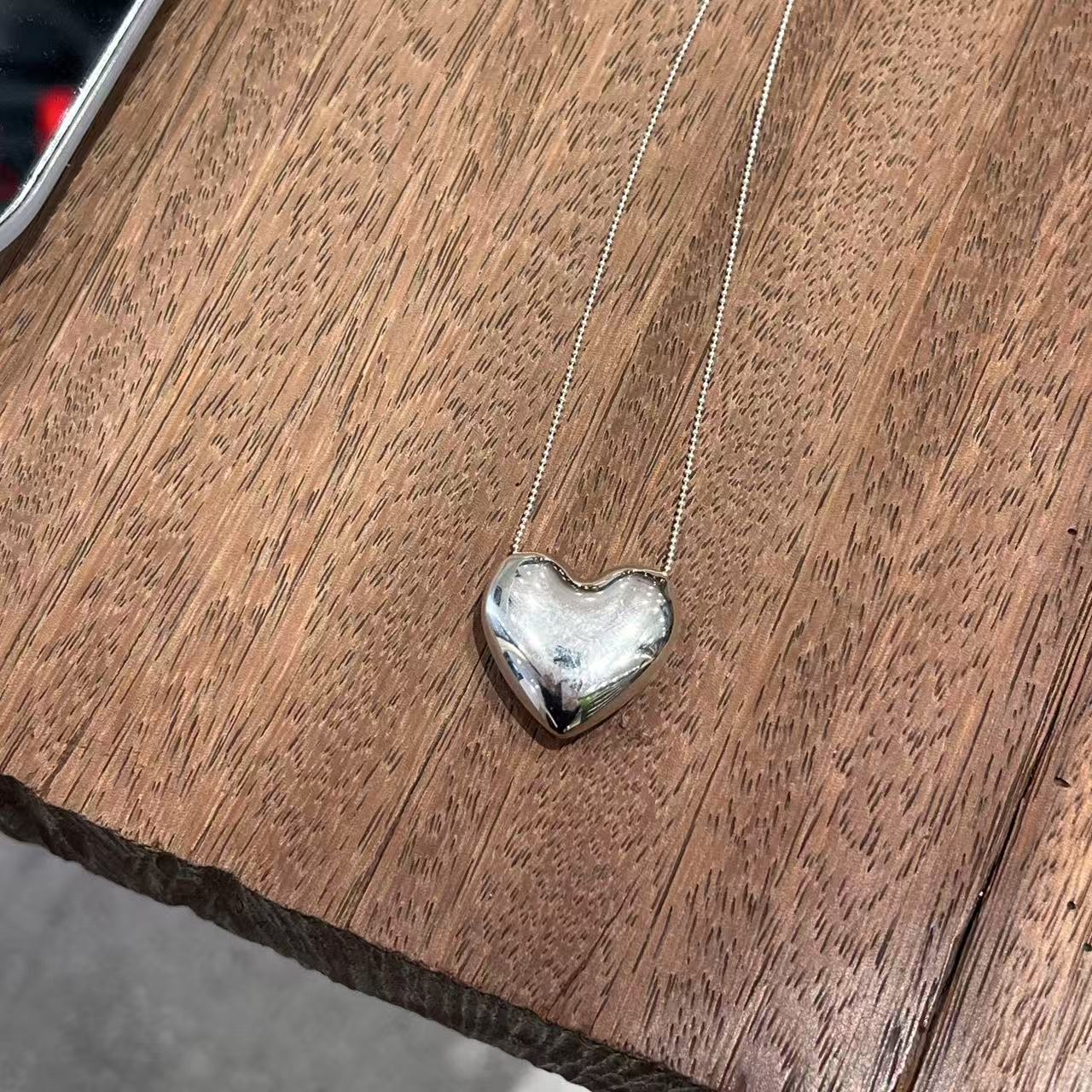 吊坠925银 0312A01 TJ韩国女装韩国直播代购925银爱心装饰项链 