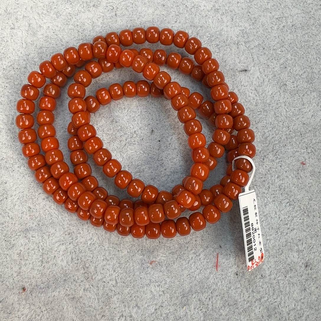 南红玛瑙未镶嵌手串天然原矿无胶无裂柿子红手串