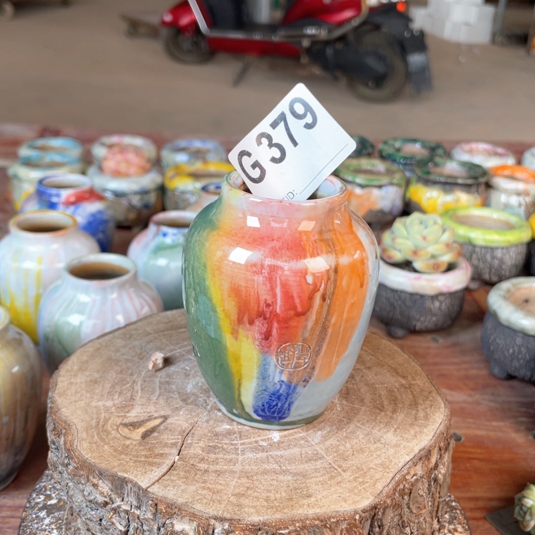 紫砂花盆油画罐子 内口3.5左右