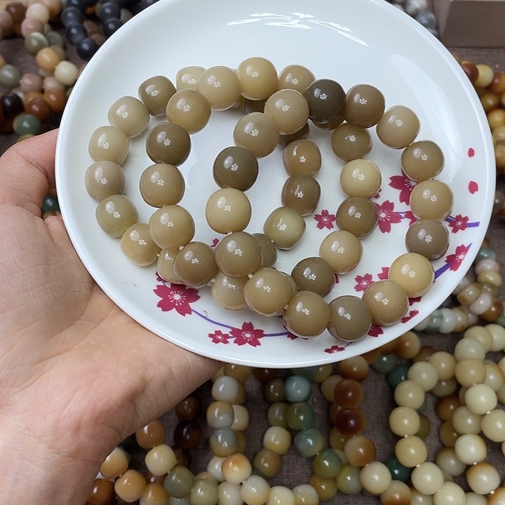 菩提根/象牙果吊坠卡14绒抛奶咖