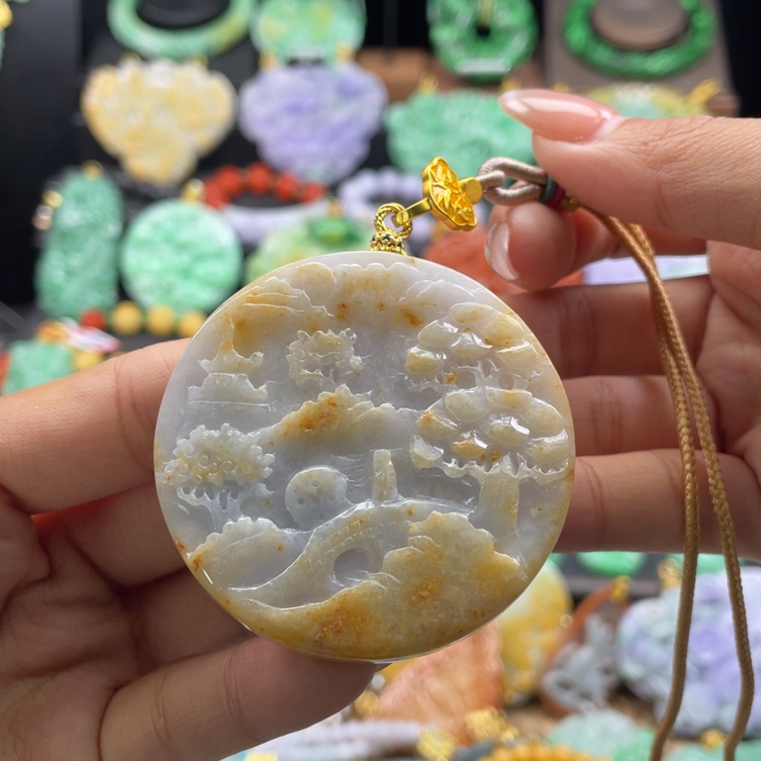 翡翠未镶嵌颈饰代编织