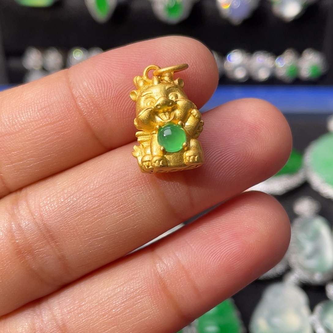 翡翠银S925镶嵌吊坠(不含链)