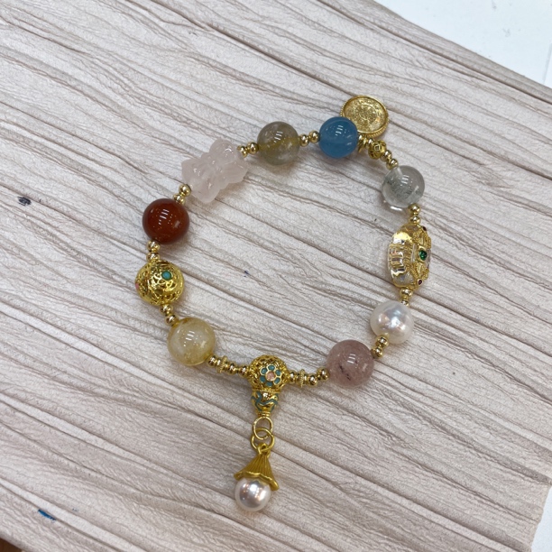 铜合金手链 14011 多宝 间隔沙沙葫芦 串