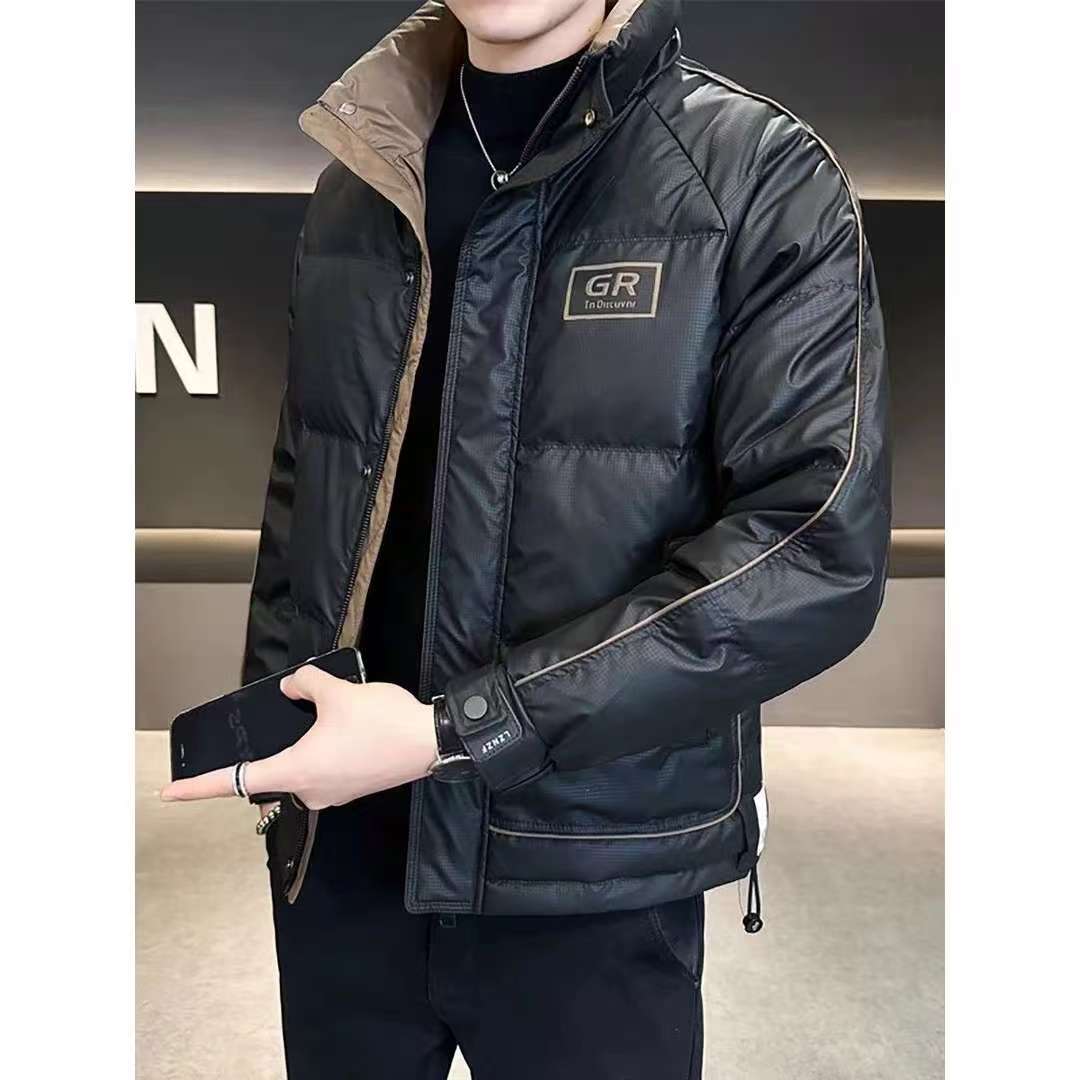 男士立领羽服冬季新款棉服休闲青年保暖帅气加厚短款百搭外套美式