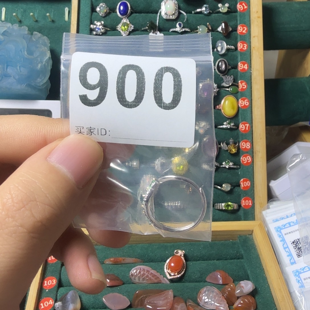 不***噎银S925镶嵌戒指坦桑石