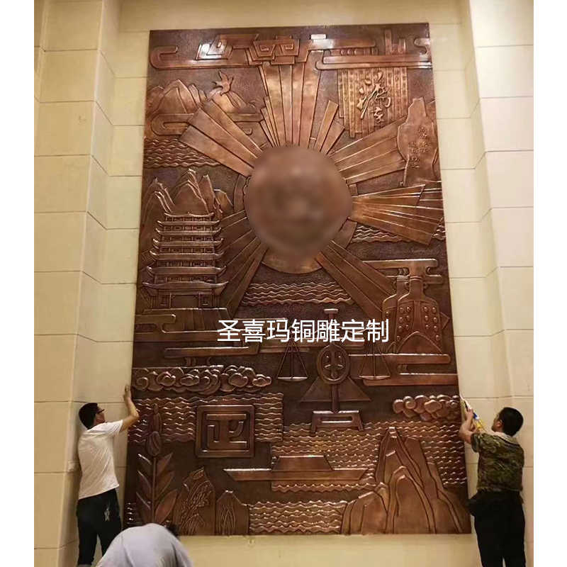 紫铜牌匾定制厂家 大型黄铜浮雕 铸铜寺庙浮雕 铜牌匾铜对联 