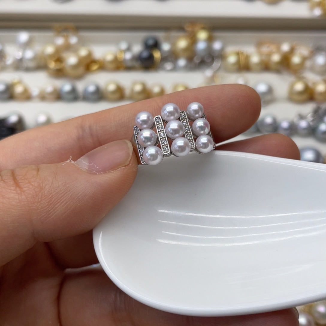 海水珍珠戒指银S925镶嵌