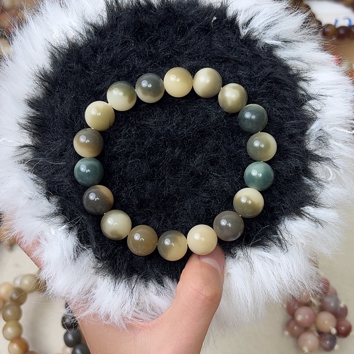 菩提根/象牙果手串卡13水磨花皮