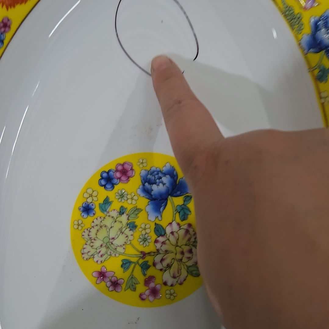 碗瑕疵内有小洞鱼盘珐琅彩一个666666