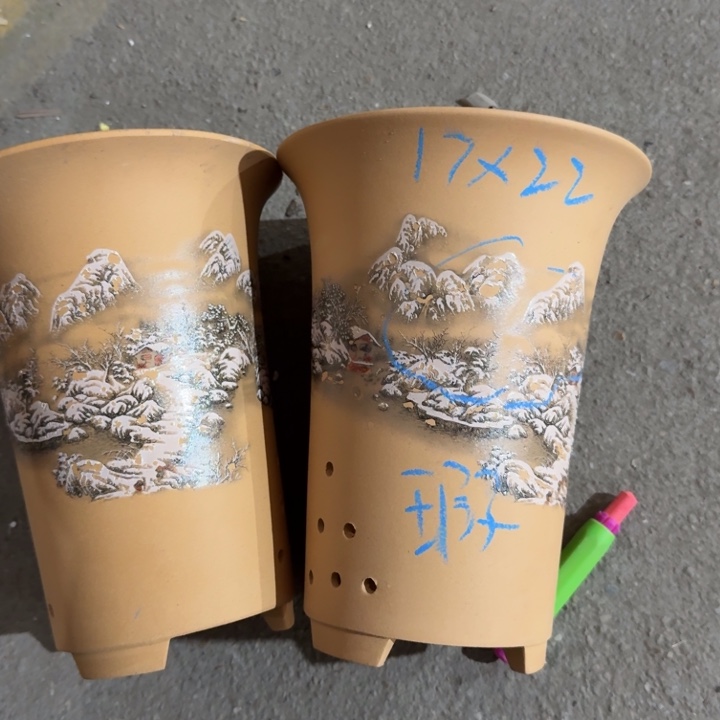 紫砂花盆 高度22口径17