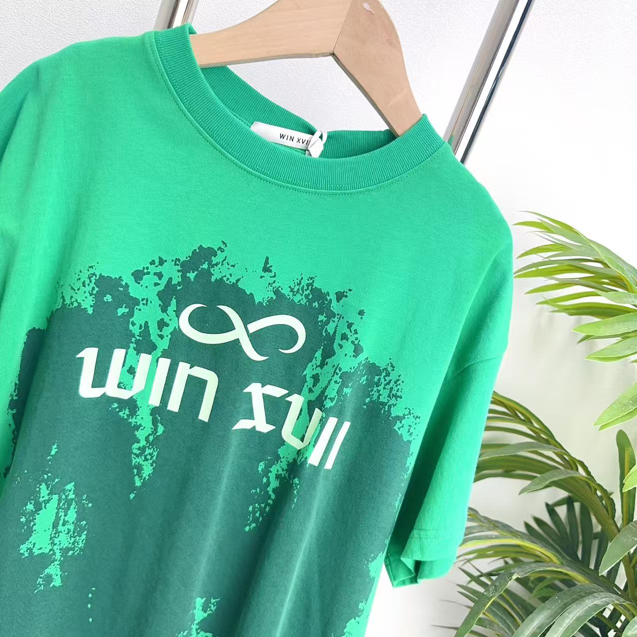 【X185】绿色T恤B5-10