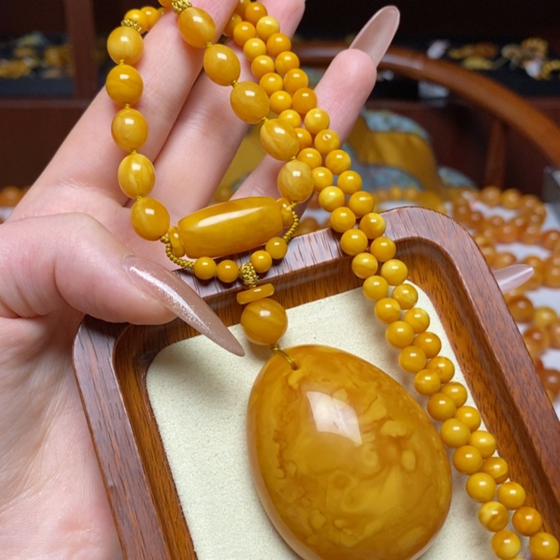 【闪购商品】蜜蜡颈饰未镶嵌项链