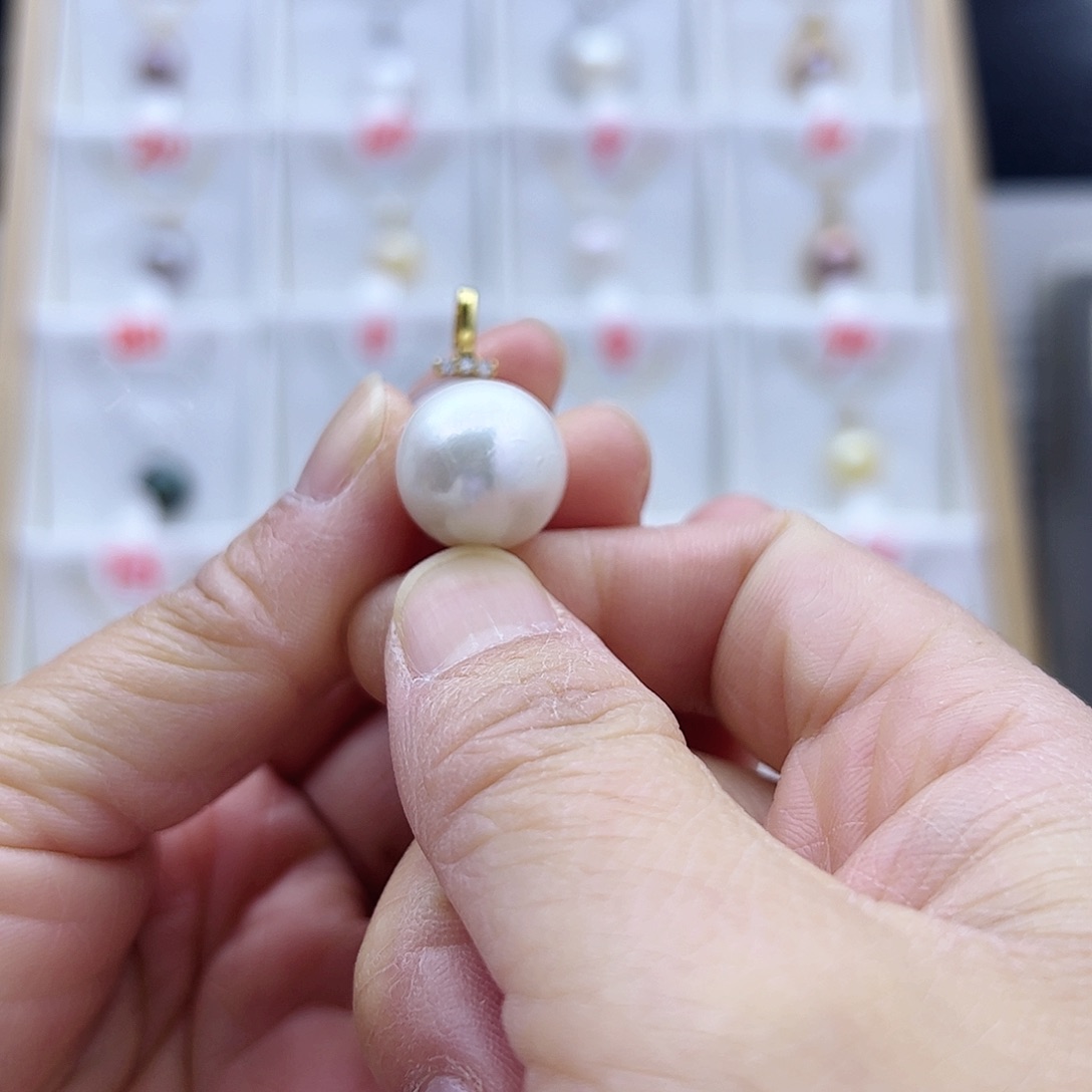 淡水珍珠吊坠(不含链)银S925镶嵌