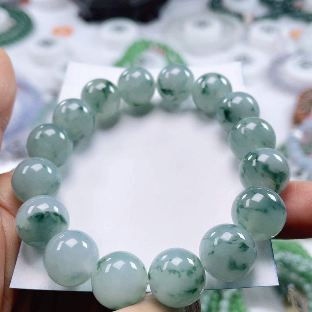 翡翠戒指未镶嵌天然翡翠手串12.8mm