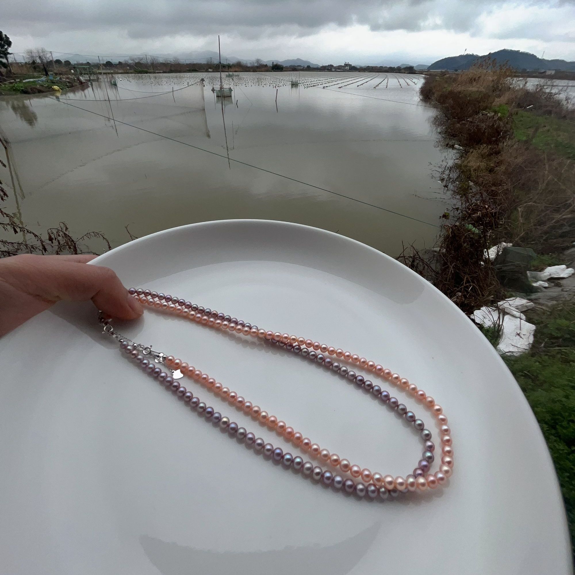 天然无核极光小米珠中国红baby珠极光正品3-4mm多样性发一