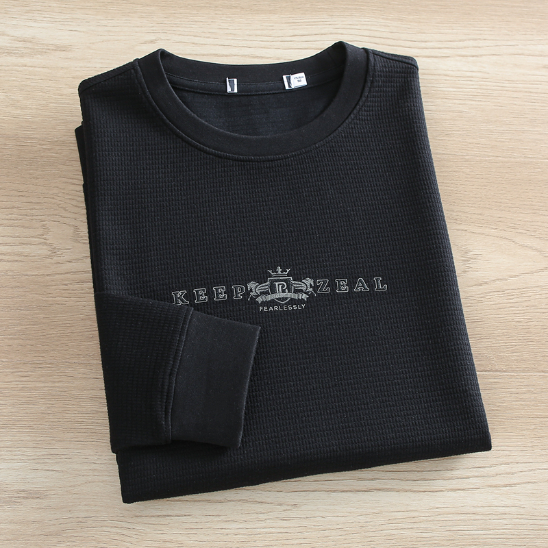 H系撤柜男装店品牌余单黑色卫衣男款春秋休闲百搭打底衫上衣