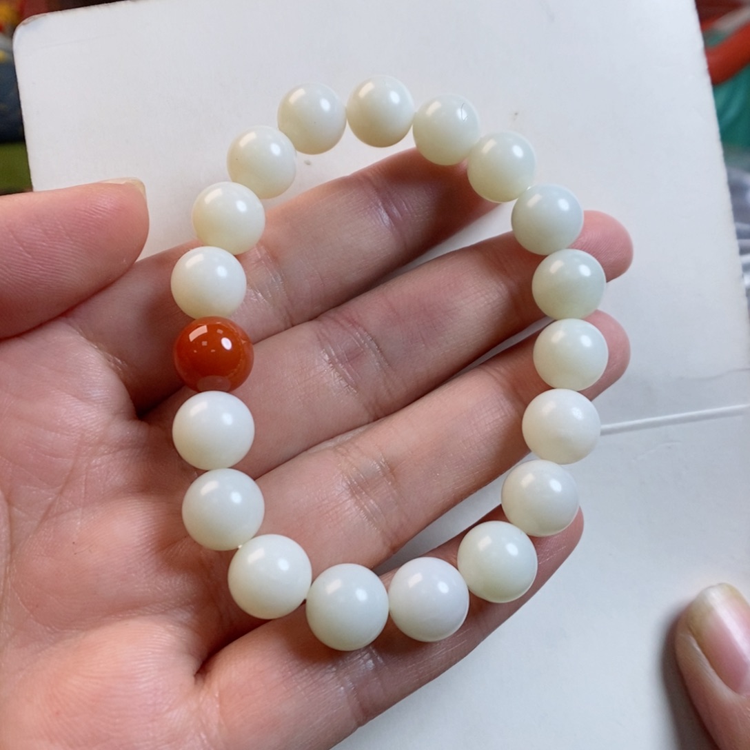 和田玉手链未镶嵌米达