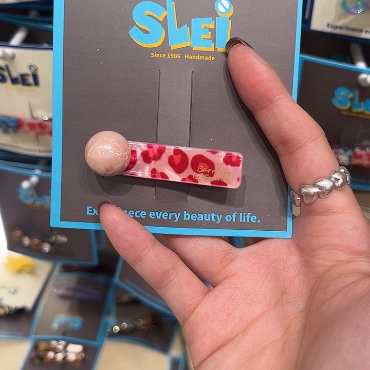 布艺非金属粉色豹纹小球