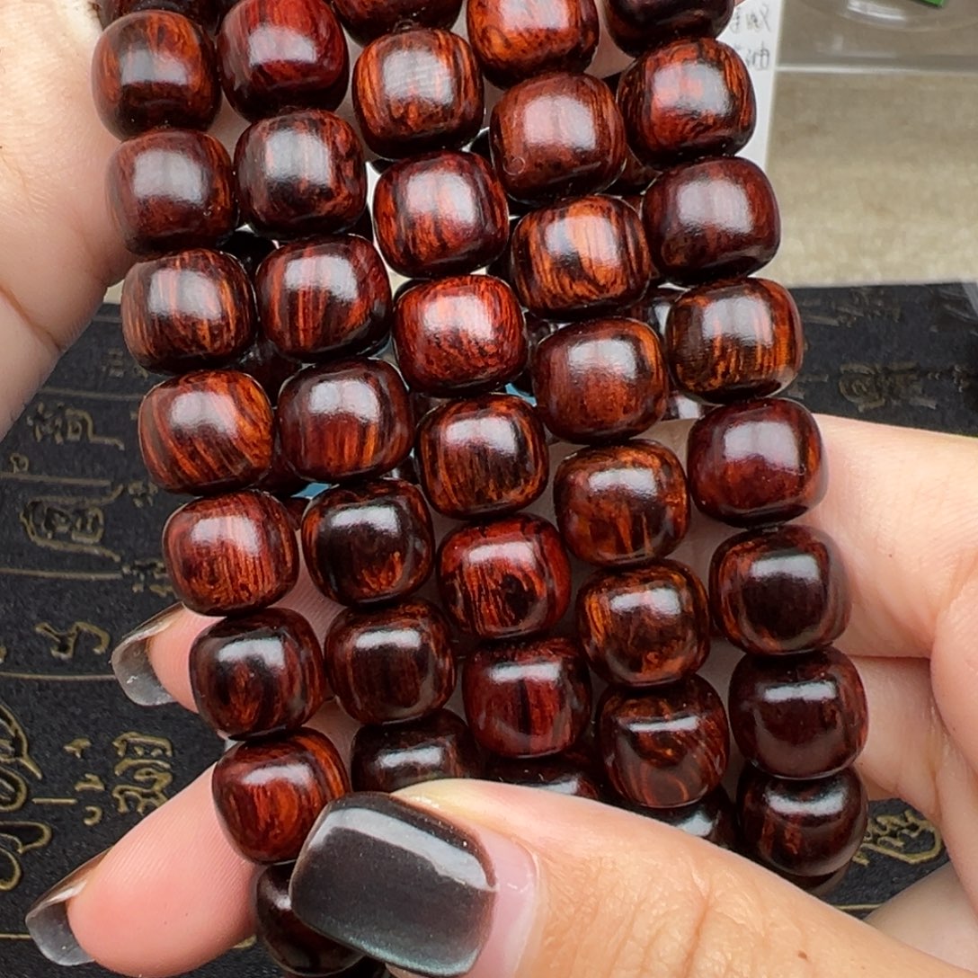 手串/手链花梨木类红降10老型黑金红底飘黑树心油55
