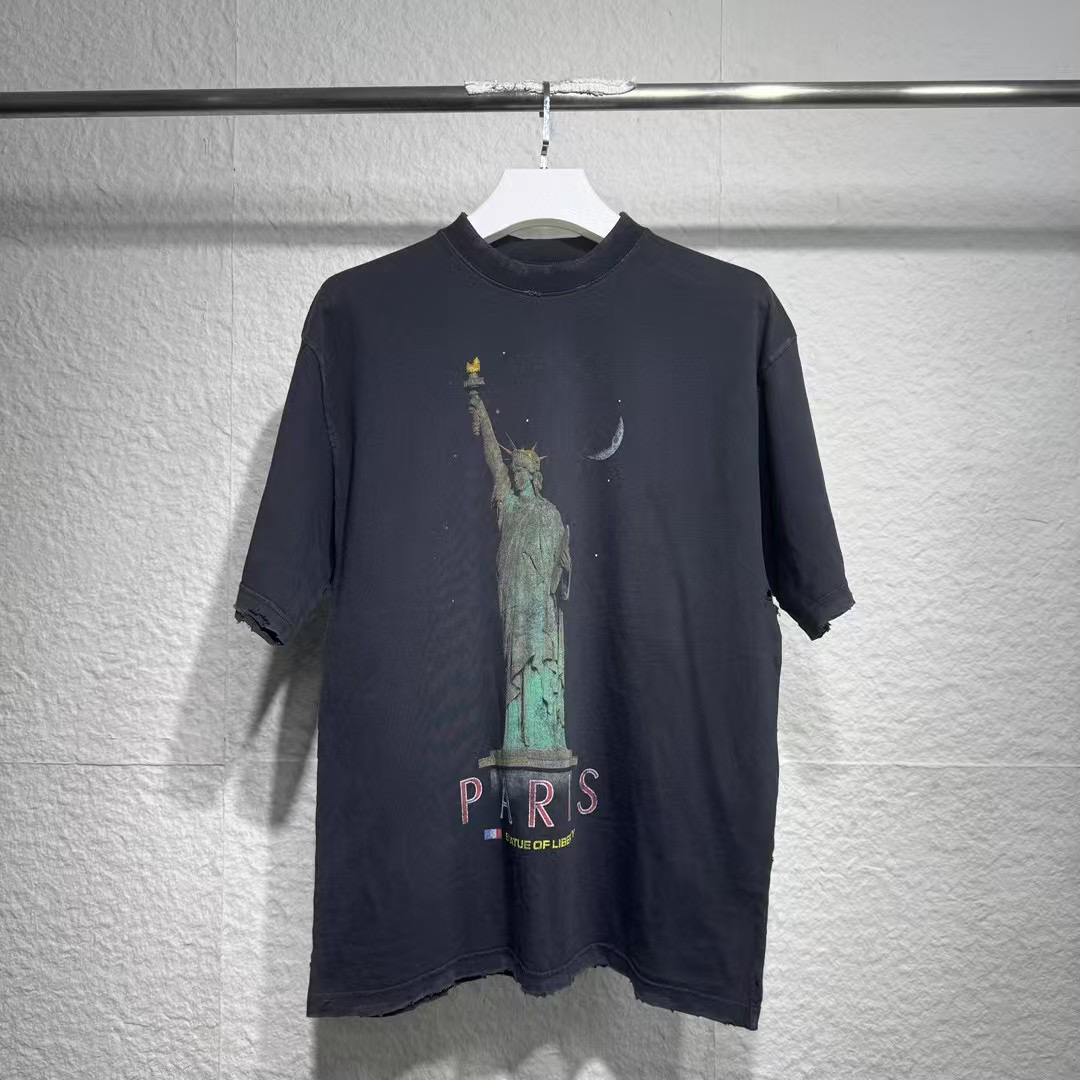 99新 Balenciaga/巴黎世家 XS码 水洗黑色 短袖