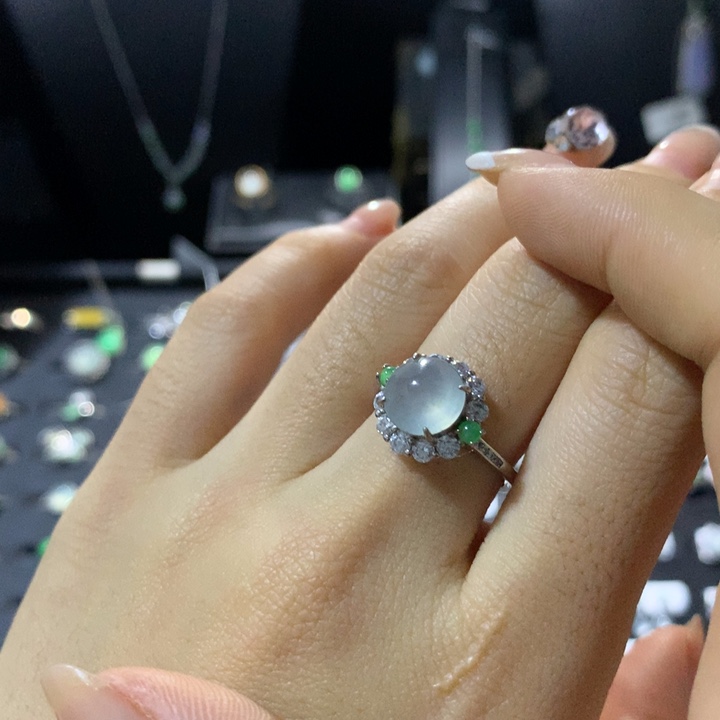 翡翠银S925镶嵌戒指