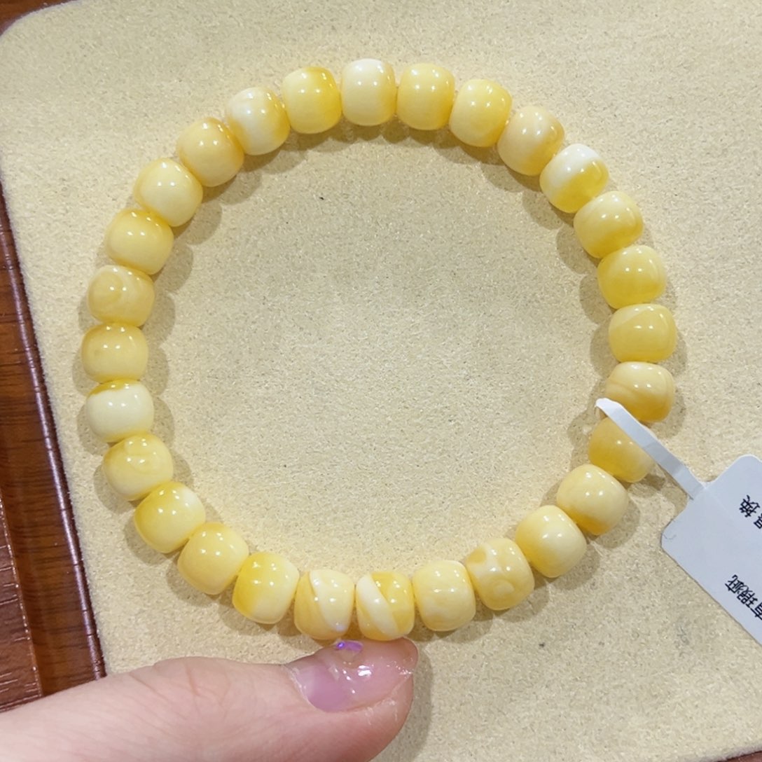 蜜蜡手链未镶嵌莲***^8m宝盆