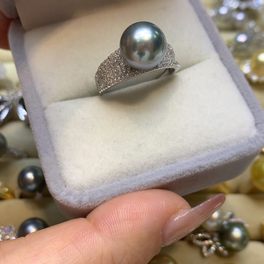 银S925镶嵌戒指海水珍珠