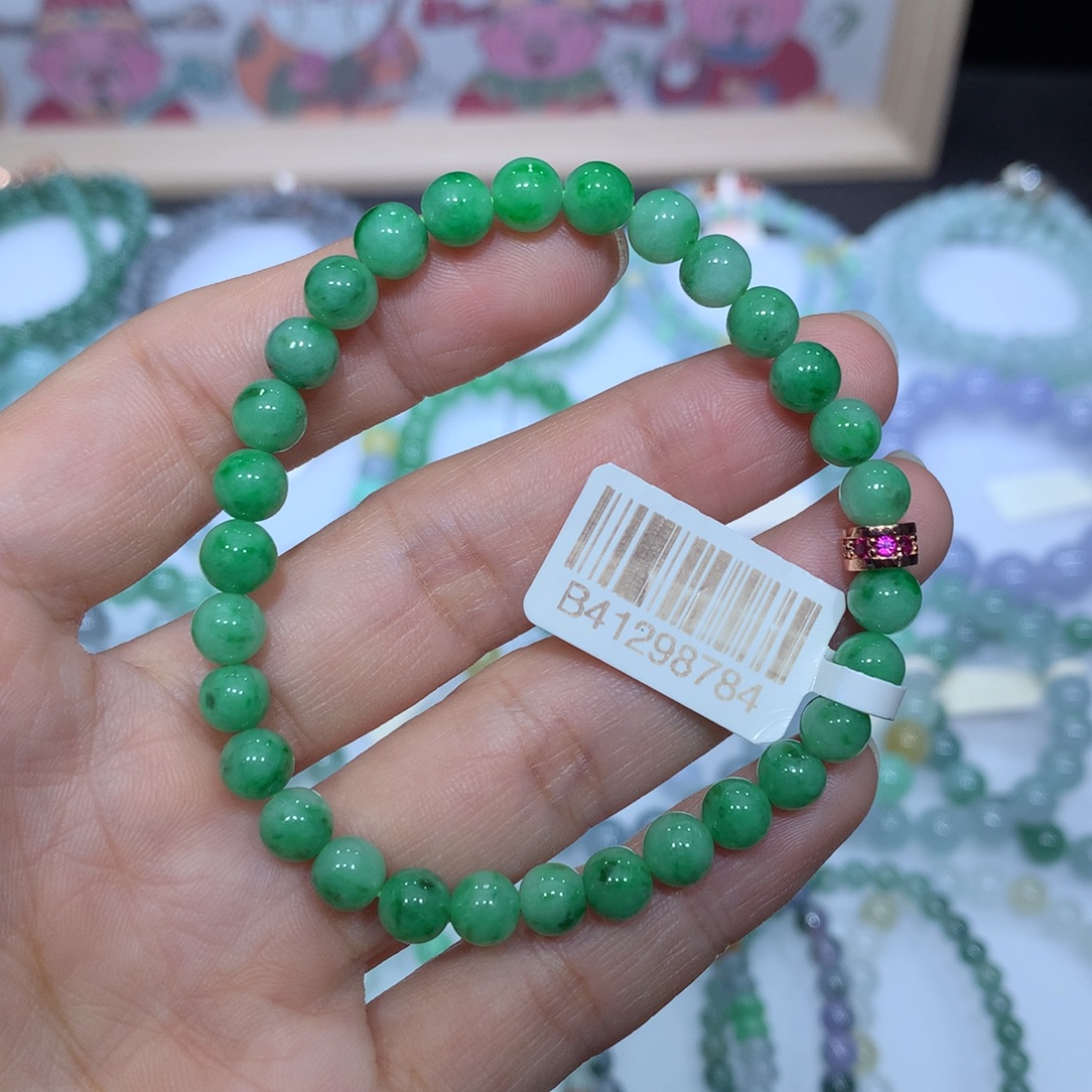 翡翠未镶嵌手链天然