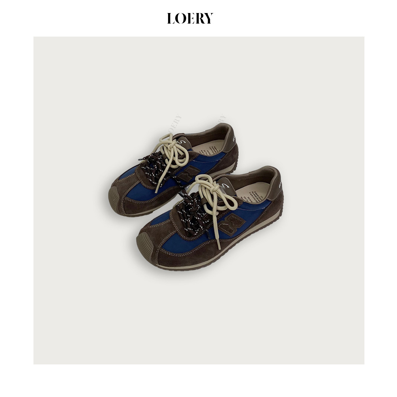 LOERY【悠闲派】泽西风拼色浅口时尚百搭轻奢感德训鞋A-15663