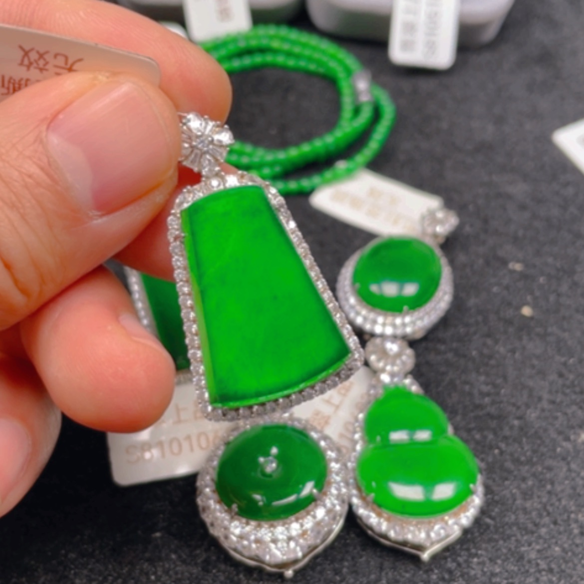 【闪购商品】翡翠颈饰银S925镶嵌吊坠