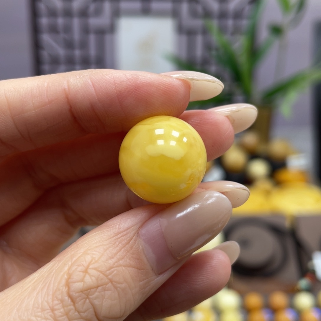 琥珀裸石未镶嵌17.0mm圆珠
