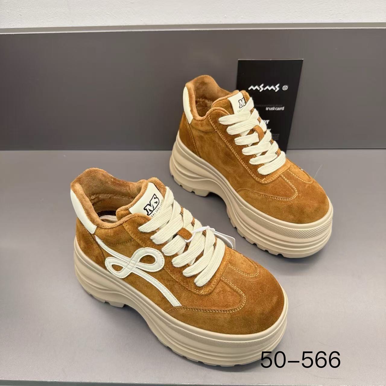 玛莎玛索冬季新款加绒50-566时尚百搭休闲网红潮鞋高腰厚底棉鞋女