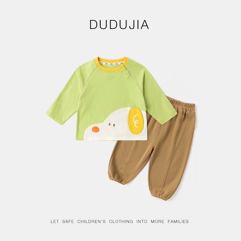 嘟嘟家宝宝休闲套装春季男童裤子女宝卡通长袖T恤儿童春装两件套