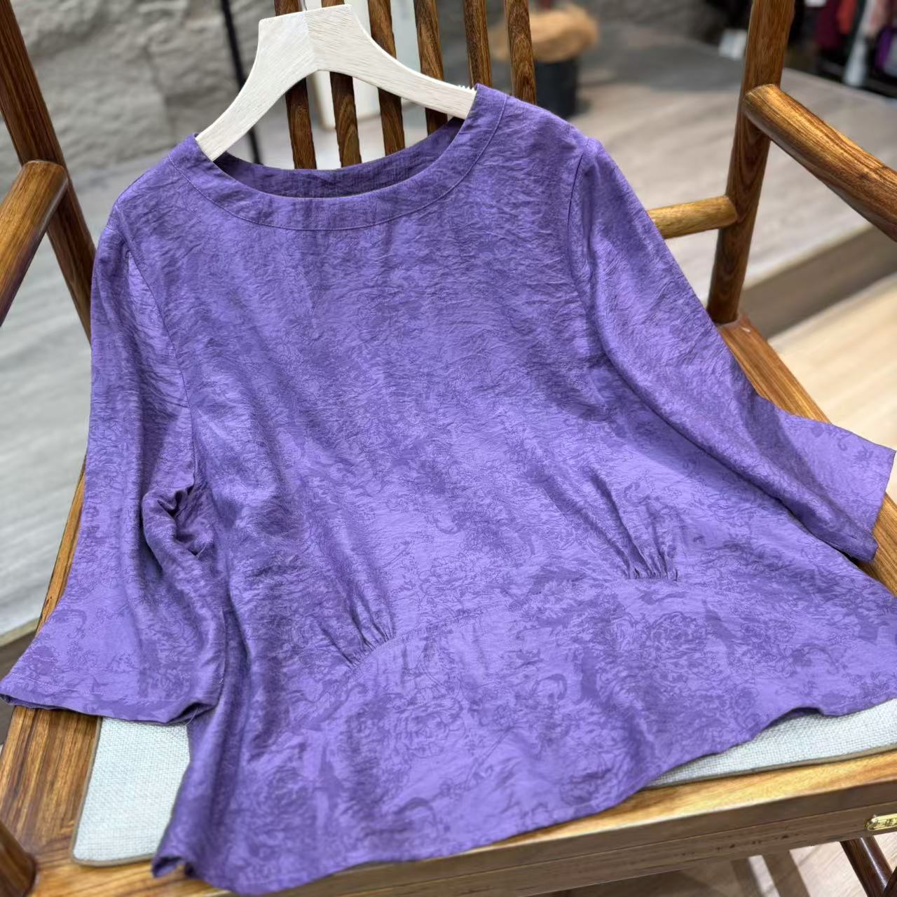 8814新款夏季优雅减龄宽松显瘦遮肉T恤QZ